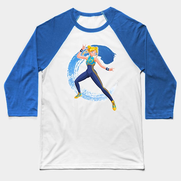 Chun Li Alpha Version Baseball T-Shirt by DrawingsFromHell